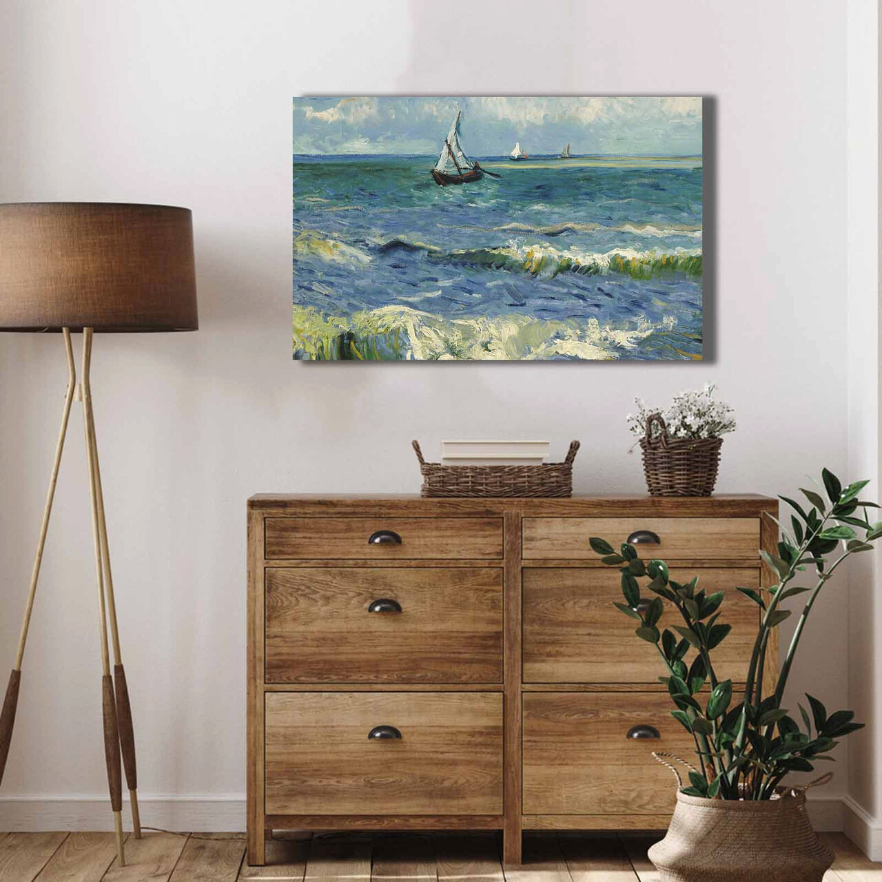 Tablou decorativ, 4570VANGOGH007, Lemn, Multicolor - imagine 4